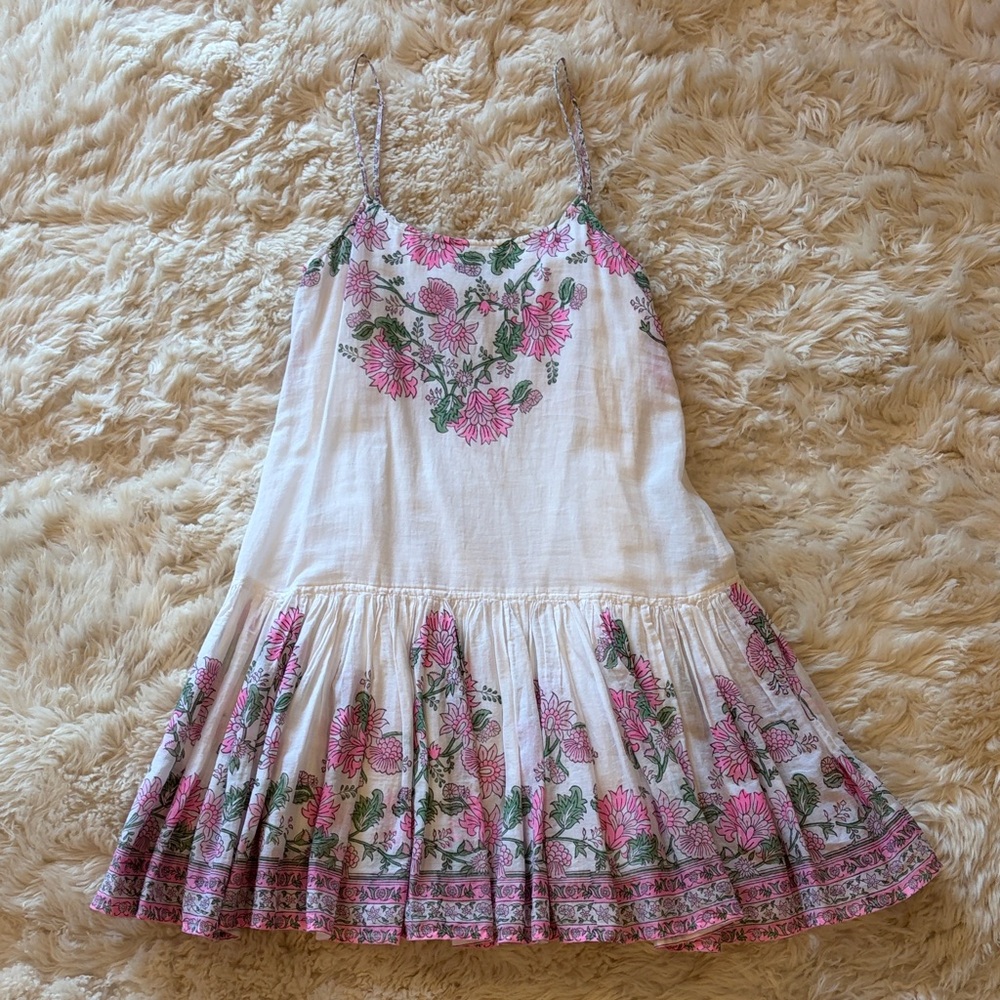 Juliet Dunn Pink and White Floral Kids Dress
